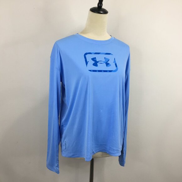 NWT UNDER ARMOUR Loose Fit Blue ISO CHILL Cool Technology Activewear Shirt - Picture 1 of 16